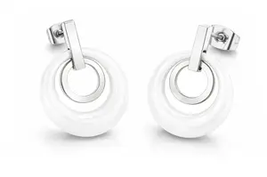 Boccia Titanium Titanové elegantní náušnice s keramikou 0588-01