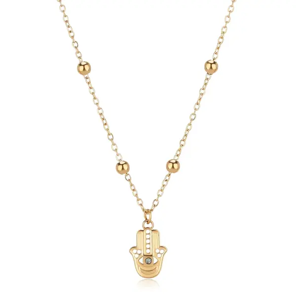 S'Agapõ Luxusní náhrdelník Hamsa - Ruka Fátimy Witch SWH08