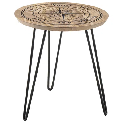 Xora KONFERENČNÍ STOLEK, přírodní barvy, černá, dřevo, kov, 46/46/51 cm