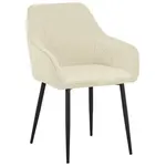 Novel ŽIDLE S PODRUČKAMI, železo, tkaná látka, krémová, černá