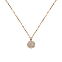 Daniel Wellington Stylový bronzový náhrdelník se třpytivou kuličkou Pavé DW00400625