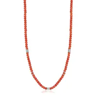 S'Agapõ Slušivý náhrdelník s červenými korálky Madera SAD02