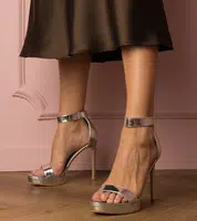 Gemre Silver high heels with embossing Zorin