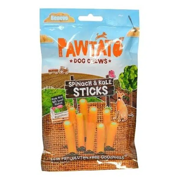BENEVO Odměna pro psy pawtato sticks spinach & kale 120 g