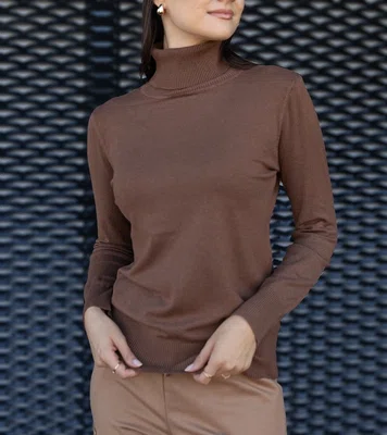 Gemre Brown loose-fitting turtleneck Nida
