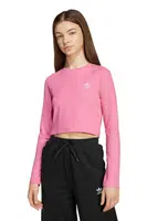 Dětské tričko s dlouhým rukávem adidas Originals růžová barva, JW2598