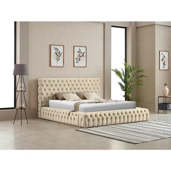 Livetastic ČALOUNĚNÁ POSTEL, 180/200 cm, přírodní barvy