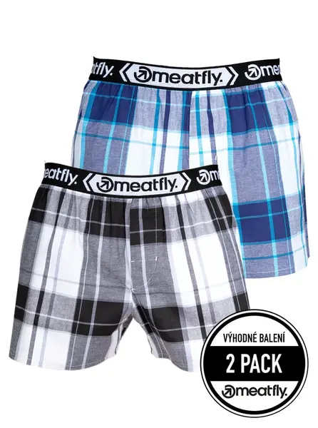 Meatfly pánské boxerky Gigi Black / Blue | Černá | Velikost S
