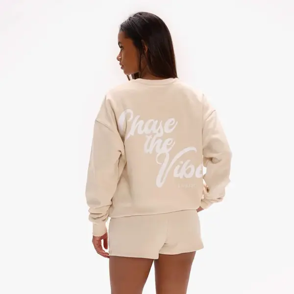 Dámská oversized mikina exalted off-duty béžová m