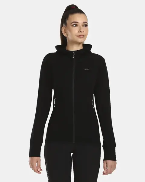 Dámský merino svetr s kapucí kilpi wolie-w černá 38