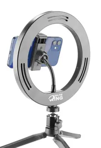 Tripod Cellularline Selfie Ring s LED osvětlením pro selfie fotky a videa, černá