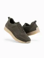 Ombre Lightweight suede men's sports style sneakers - olive