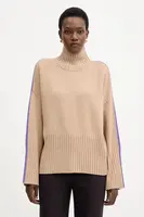 Vlněný svetr Pinko dámský, béžová barva, s golfem, 105396 A2PL