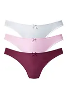 PETITE FLEUR Tangá  pastelovo ružová / vínovo červená / biela