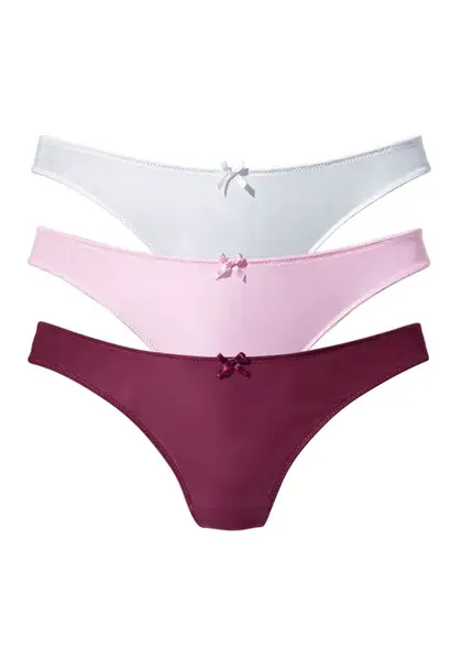 PETITE FLEUR Tangá  pastelovo ružová / vínovo červená / biela