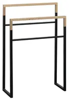 Sapho Ska - Držiak uterákov na postavenie, čierna mat/dub SKA308