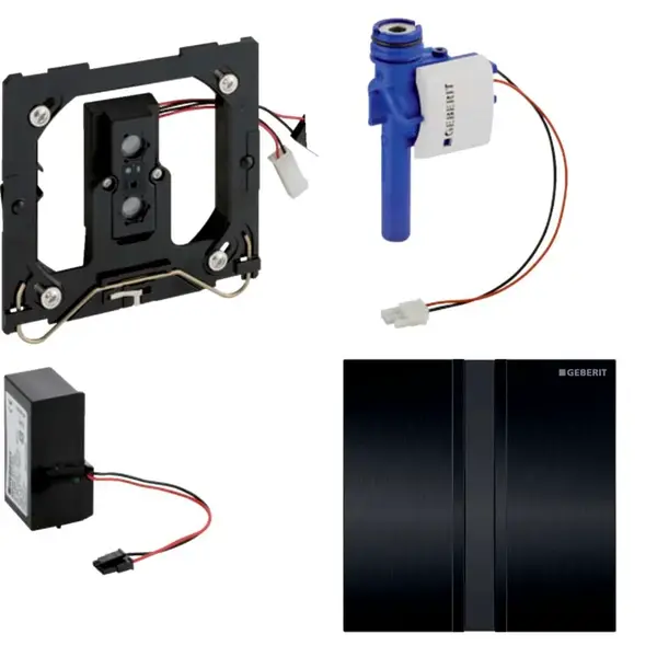 Geberit Splachovacie systémy - Splachovanie pisoárov s elektronickým ovládaním, napájanie zo siete, krycia doska typ 50, čierny chróm 116.026.QD.1
