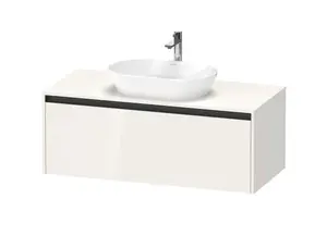 Duravit Ketho.2 - Umývadlová skrinka s výrezom, 46x120x55 cm, 1 zásuvka, lesklá biela K24887022220000