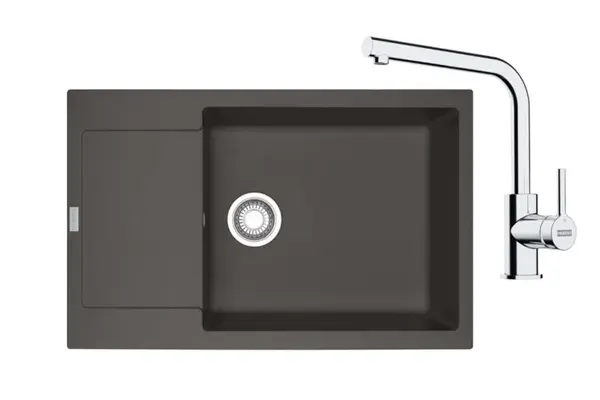 Franke Sety - Kuchynský set G261ŠB, fragranitový drez MRG 611-78 BB a batéria FS 3230.031, šedá bridlica/chróm 114.0720.188