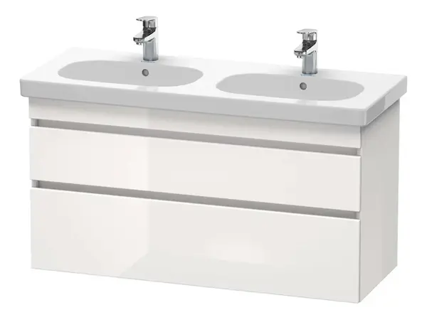 Duravit DuraStyle - Umývadlová skrinka 61x115x45 cm, 2 zásuvky, lesklá biela DS648602222