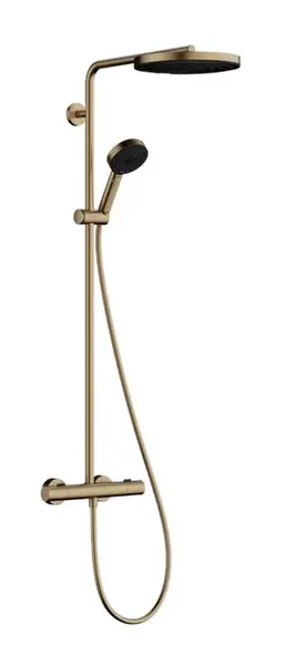 Hansgrohe Pulsify S Puro - Sprchový set s termostatom, priemer 26 cm, 3 prúdy, kefovaný bronz 24237140