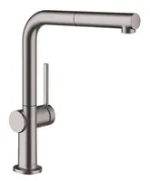 Hansgrohe M54 - Drezová batéria Talis s výsuvnou spŕškou, sBox, kefovaný čierny chróm 72809340