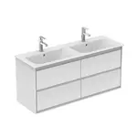 Ideal Standard Connect Air - Skrinka pod dvojumývadlo 120 cm, lesklá biela/matný svetlosivý lak E0822KN
