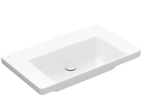 Villeroy & Boch Subway 3.0 - Umývadlo, 80x47 cm, bez prepadu, bez otvoru na batériu, CeramicPlus, alpská biela 4A7083R1