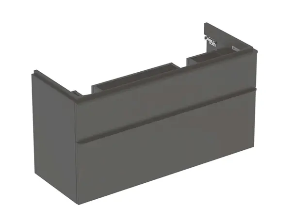 Geberit Smyle Square - Umývadlová skrinka, 118x47x62 cm, 2 zásuvky, lávová 500.356.JK.1