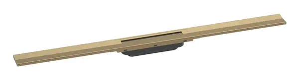 Hansgrohe RainDrain Flex - Lineárny sprchový žľab s roštom 900 z nehrdzavejúcej ocele, do priestoru, skrátiteľný, kefovaný bronz 56045140