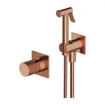 OMNIRES Contour - Bidetová batéria pod omietku, so spŕškou, s telesom, kefovaná meď SYSCTBI1CPB