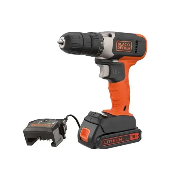 BLACK+DECKER Nářadí - 18V AKU vrtačka, 1x aku 1,5 Ah, nabíječka BCD001C1-QW