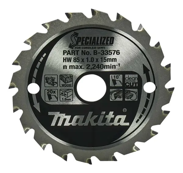 Makita Příslušenství - Pilový kotouč na dřevo, 85x15 mm, 20 zubů B-33576