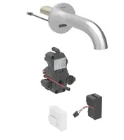 Geberit Piave - Elektronická umyvadlová baterie pod omítku, síťové napájení, easy to clean, kartáčovaná nerez 116.282.SN.1