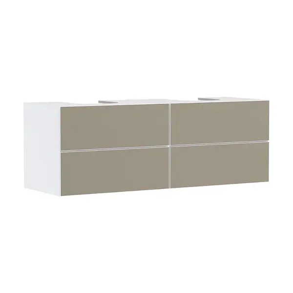 Hansgrohe Xevolos E - Umyvadlová skříňka 157x56x55 cm, 4 zásuvky, matná bílá/bronz 54199390