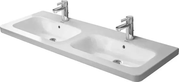 Duravit DuraStyle - Dvojumývadlo nábytkové 130x48 cm, s 1 otvorom na batériu, biela 2338130000