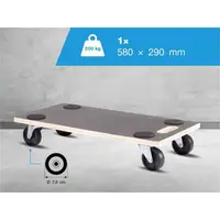 Deska transportní pro měkké podlahy, 580 x 290 mm, nosnost 200 kg