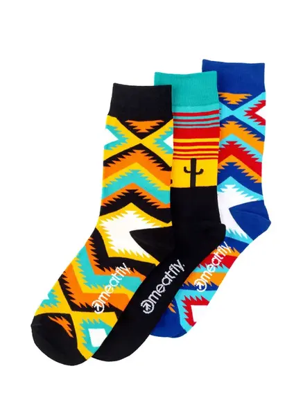 Meatfly ponožky Arizona socks - S19 Triple pack | Mnohobarevná | Velikost S/M