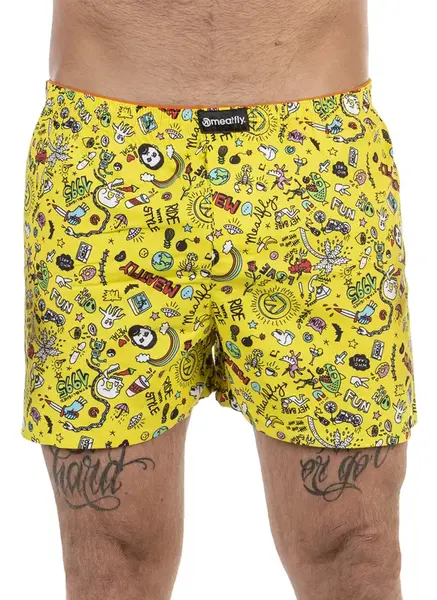 Meatfly pánské trenýrky Agostino Double Pack C - Jamm | Žlutá | Velikost S