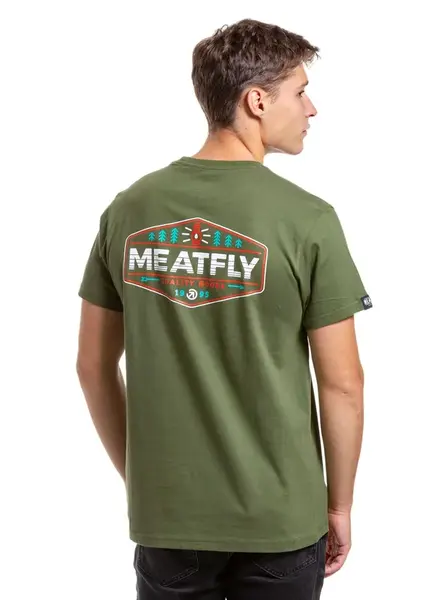 Meatfly pánské tričko Lampy Olive | Zelená | Velikost S | 100% bavlna