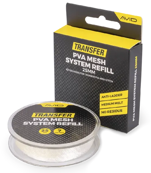 Avid carp náhradné pva pančucha transfer pva mesh system refill 7 m - 25 mm