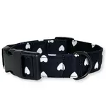 PafDog® Obojek pro psy LÁSKA - černý se srdíčky PAF-510