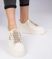 Gemre Beige sneakers with gold rhinestones Treysi