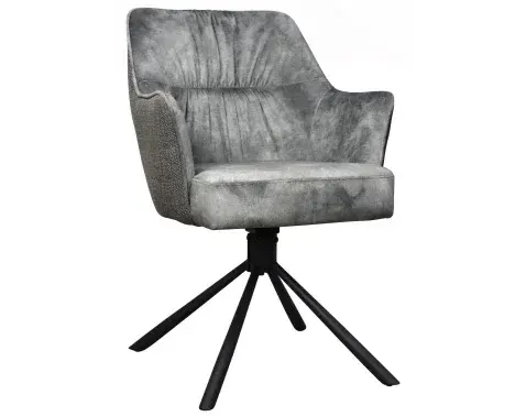 Otočná jídelní židle Axel, středně šedá sametová látka/tkanina
