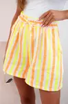 Kesi Włoski Dámské bavlněné šortky pruhované žlutý neon