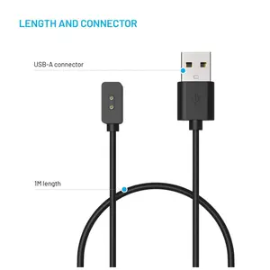 Nabíjecí USB-A kabel FIXED pro Xiaomi Mi Band/Smart Band 8/9/Pro/Active, černá
