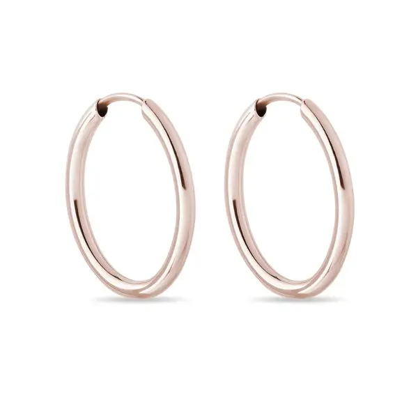 Moderné oválne náušnice z ružového zlata KLENOTA