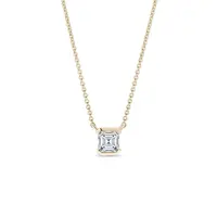 Náhrdelník zo žltého zlata s diamantom asscher KLENOTA