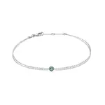 Dvojitý náramok z bieleho zlata s modrým diamantom KLENOTA