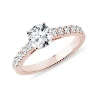 Zásnubný diamantový prsteň zo 14k ružového zlata KLENOTA